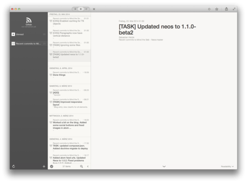 Gitlab feed in Reeder Gitlab feed in Reeder